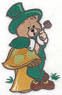 Embroidery Design: St. Patrick's bear large 3.13w X 4.98h