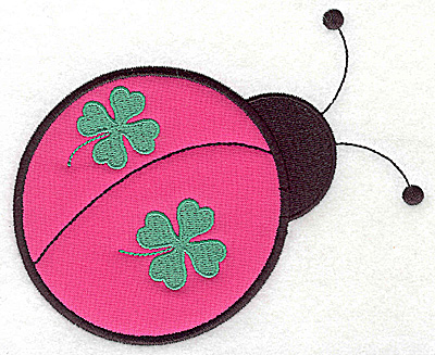 Embroidery Design: St. Patrick's ladybug applique 5.93w X 4.92h