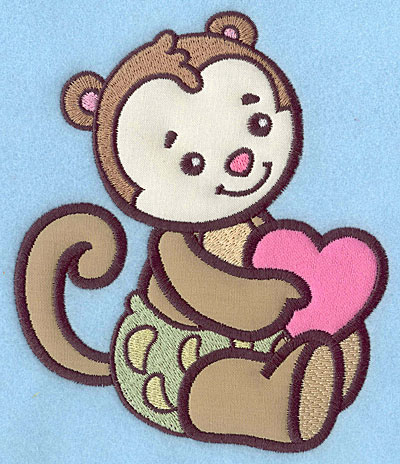 Embroidery Design: Baby Monkey applique 5.84w X 4.99h