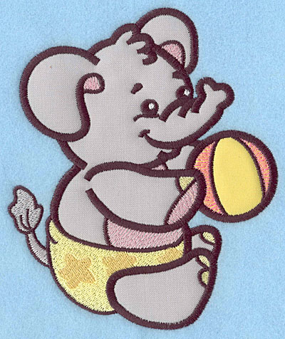 Embroidery Design: Baby Elephant applique 5.96w X 4.99h