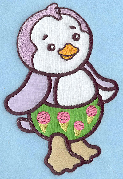 Embroidery Design: Baby Penguin applique 6.69w X 4.44h