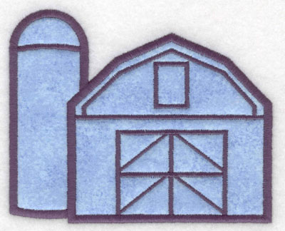 Embroidery Design: Barn with silo applique5.00w X 4.07h