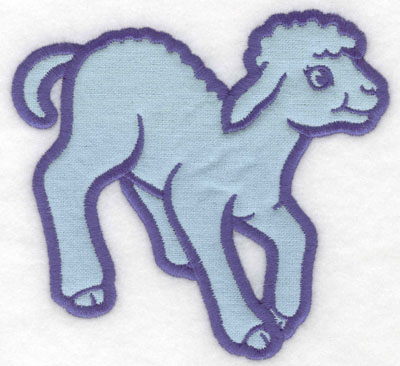 Embroidery Design: Frolicking lamb applique5.00w X 4.65h