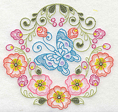Embroidery Design: Brilliant Butterfly D medium 5.14w X 4.95h