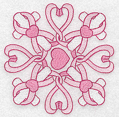 Embroidery Design: Ribbons hearts and crosses large 4.94w X 4.94h