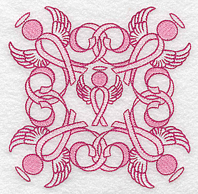 Embroidery Design: Ribbons and angels large 4.95w X 4.95h