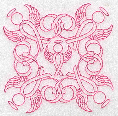 Embroidery Design: Ribbons and angels rework large 4.98w X 4.98h