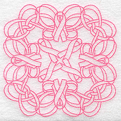 Embroidery Design: Ribbons and bows intertwined redwork large 4.99w X 4.99h