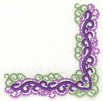 Embroidery Design: Curly swirls corner large 4.14w X 4.14h