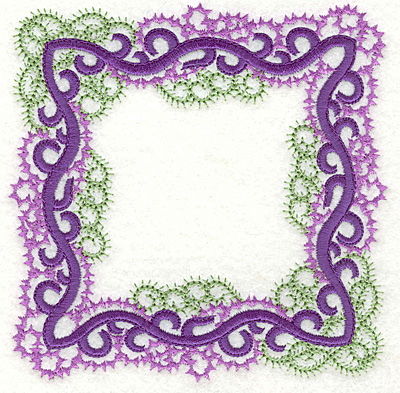 Embroidery Design: Curly swirls frame large 4.96w X 4.96h