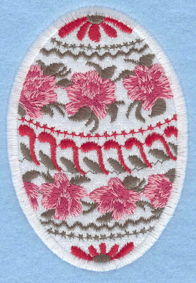 Embroidery Design: Easter egg applique large rose daisy2.66w X 3.90h