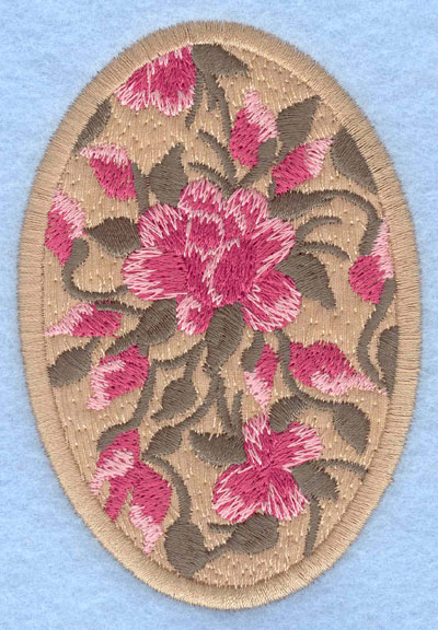 Embroidery Design: Easter egg applique large rose tan2.66w X 3.90h