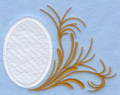 Embroidery Design: Easter egg applique leafy side swirl3.90w X 2.95h