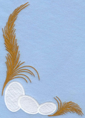 Embroidery Design: Easter eggs applique with feathers5.43w X 7.00h