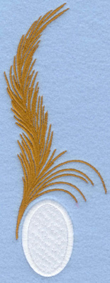 Embroidery Design: Easter egg applique with single feather2.59w X 7.01h