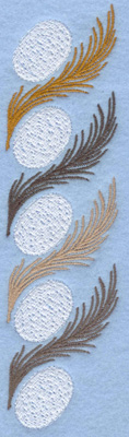 Embroidery Design: Easter egg with feather border1.87w X 7.00h