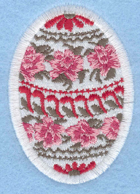 Embroidery Design: Easter egg applique medium rose daisy1.91w X 2.74h