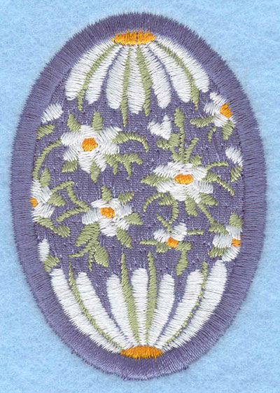 Embroidery Design: Easter egg applique medium daisy1.91w X 2.74h