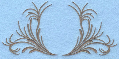 Embroidery Design: Two sided leafy swirls 6.21w X 2.95h
