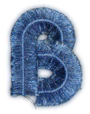 Embroidery Design: Fringe Block Letter B1.98" x 2.78"