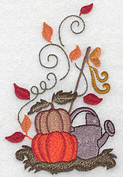 Embroidery Design: Pumpkins and watering can large 3.22w X 5.00h