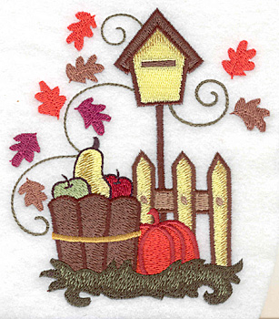 Embroidery Design: Harvest in basket large 4.29w X 4.97h