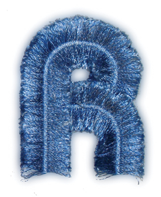Embroidery Design: Fringe Block Letter R1.98" x 2.53"