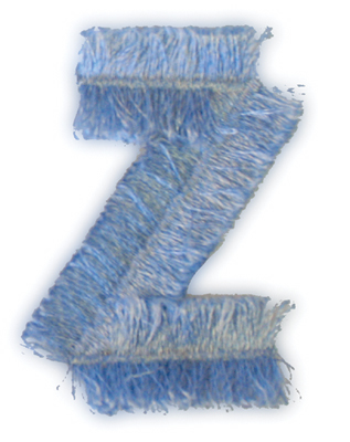 Embroidery Design: Fringe Block Letter Z2" x 2.78"
