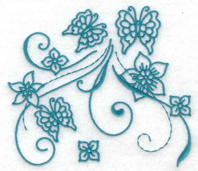Embroidery Design: Butterfly trio large 4.97w X 4.38h