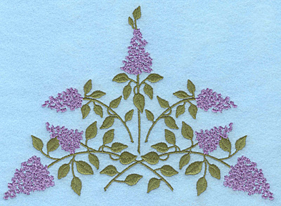 Embroidery Design: Lilac blooms B 6.95"w X 4.99"h
