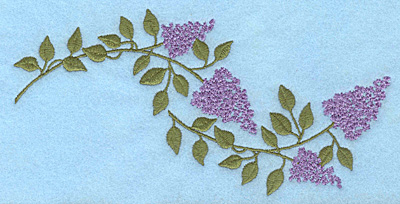 Embroidery Design: Lilac blooms E 7.00"w X 3.43"h