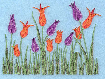 Embroidery Design: Tulip garden A 4.98"w X 3.73"h