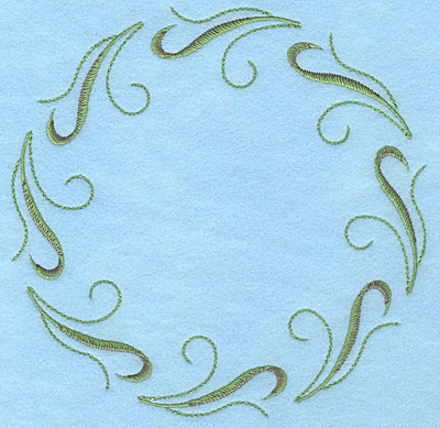 Embroidery Design: Tulip leaves circle 7.00"w X 7.00"h