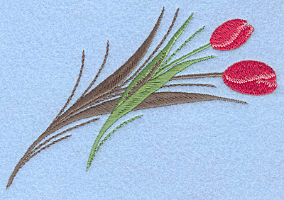 Embroidery Design: Tulips rose colored A 4.95"w X 3.72"h