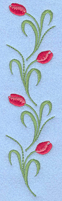 Embroidery Design: Tulips rose colored four 1.78"w X 7.00"h