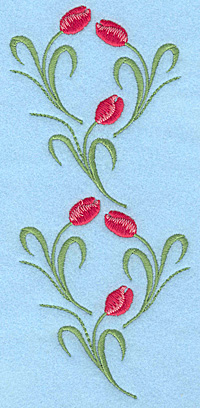 Embroidery Design: Tulips rose colored six 3.03"w X 7.00"h