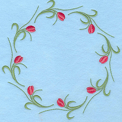 Embroidery Design: Tulip circle A 7.50"w X 7.50"h