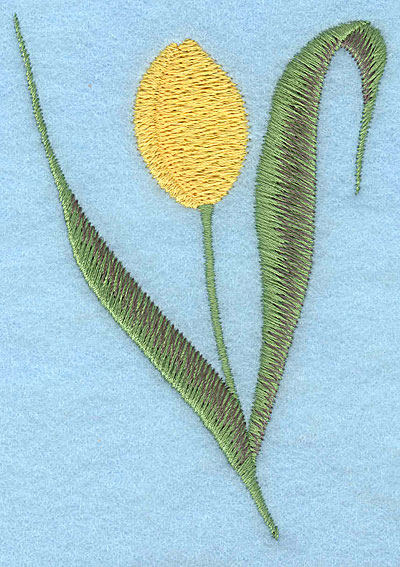Embroidery Design: Tulip single yellow large 2.68"w X 3.90"h