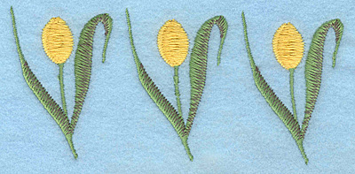 Embroidery Design: Tulip trio yellow 5.00"w X 2.29"h