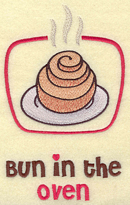 Embroidery Design: Bun in the oven large 4.25w X 6.92h
