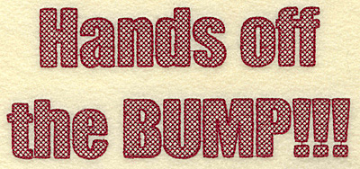 Embroidery Design: Hands off bump large 6.92w X 3.05h
