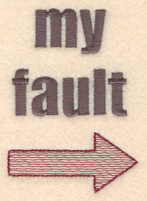 Embroidery Design: My fault 2.31w X 3.22h