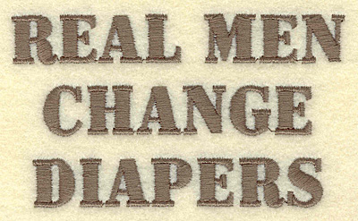 Embroidery Design: Real men diapers 3.89w X 2.27h