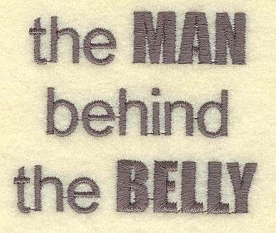 Embroidery Design: Man behind belly  2.90w X 2.40h
