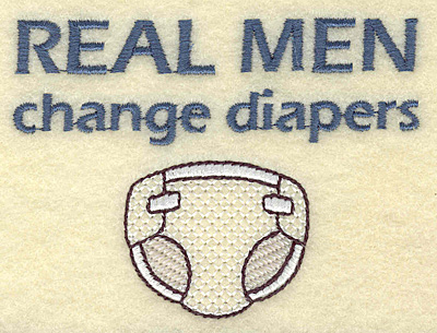 Embroidery Design: Men change diapers  3.68w X 2.72h