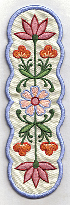 Embroidery Design: Bookmark 105 multi floral 6.96w X 2.28h