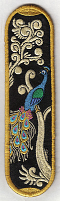 Embroidery Design: Bookmark 106 peacock design6.92w X 1.89h