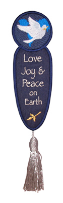 Embroidery Design: Bookmark 206 Love Joy Peace2.35w X 6.80h