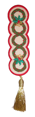 Embroidery Design: Bookmark 212 Christmas wreaths6.74w X 2.10h