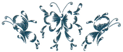 Embroidery Design: Butterflies 16.65" x 2.76"